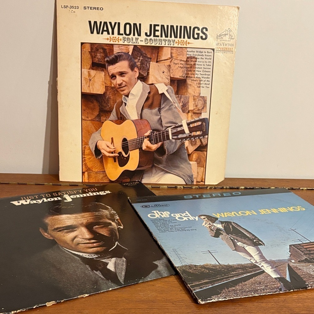 3 Waylon Jennings Vintage Vinyl Records Bundle Lot Deal 1960s Country Folk Album - Picture 1 of 17